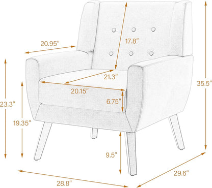 UIXE PU Leather Accent Chairs Set of 2, Modern Arm Club Chair Upholstered Armchair for Living Room