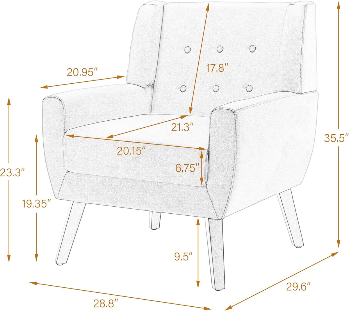 UIXE PU Leather Accent Chairs Set of 2, Modern Arm Club Chair Upholstered Armchair for Living Room