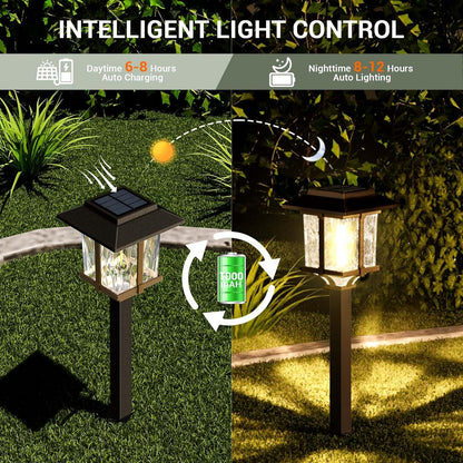 XMCOSY+ Solar Outdoor Lights Waterproof IP65, Solar-Powered Garden/Yard/Pathway Lights with Warm