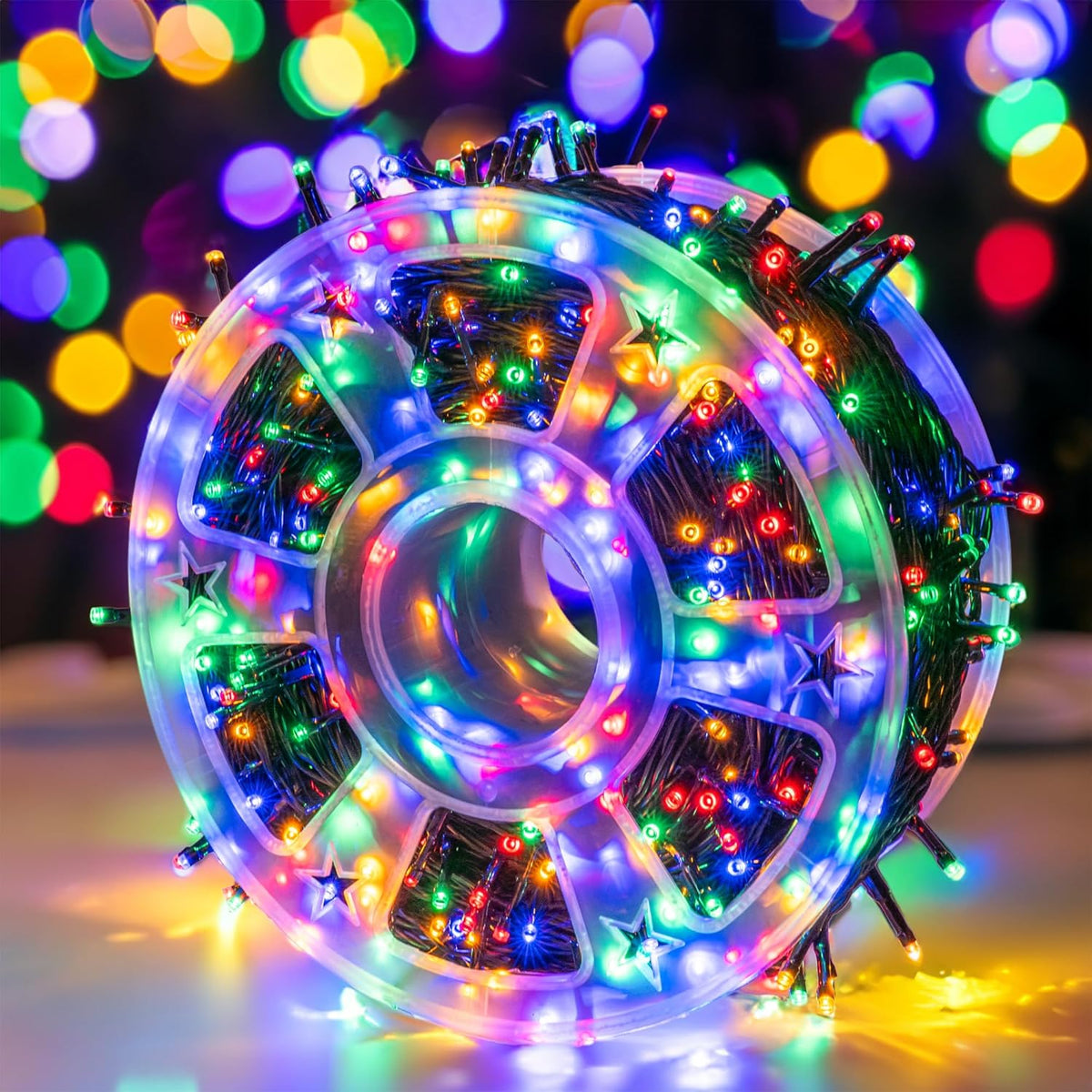 Dazzle Bright 164 FT 500 LED Christmas String Lights, Waterproof Green Wire String Lights with 8