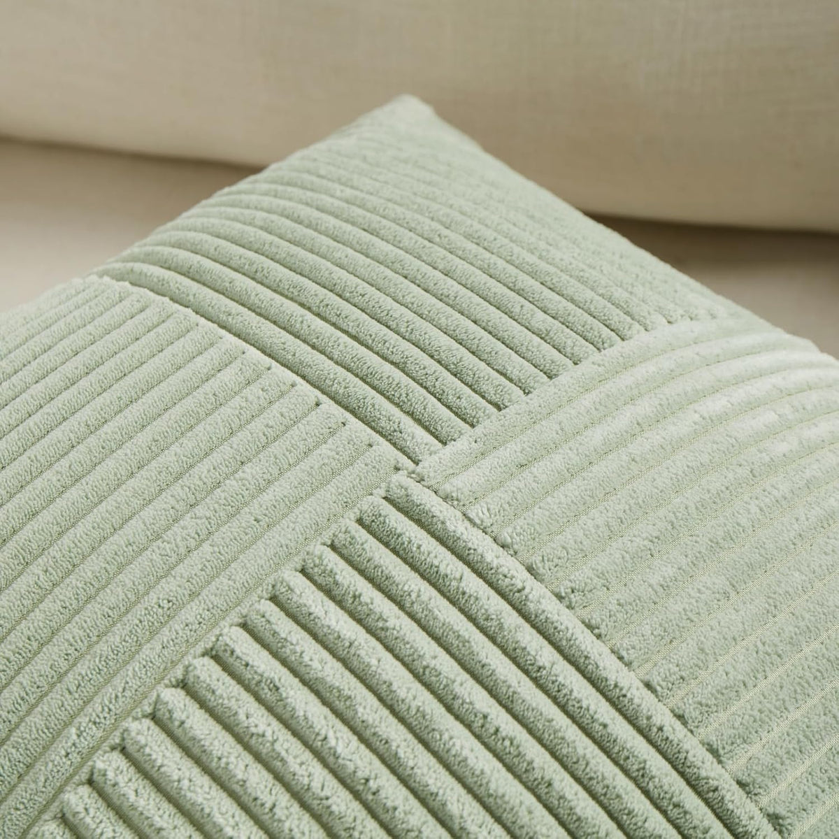 Fancy Homi 2 Packs Sage Green Decorative Throw Pillow Covers 22x22 Inch for Living Room Couch Bed