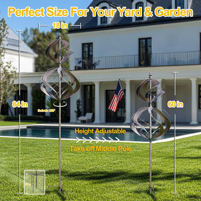 LimeHill Wind Spinner for Yard and Garden - Large Metal Windspinners for Outdoor Decorations