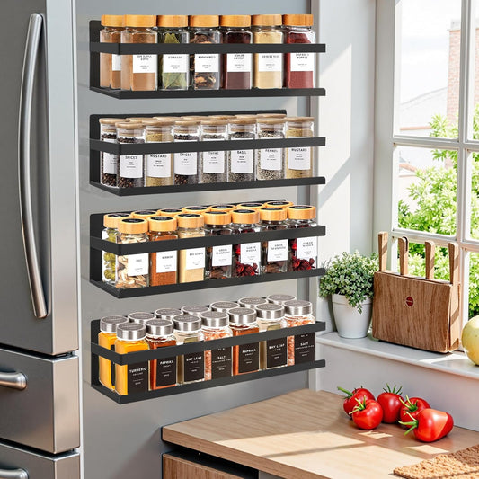 Magnetic Spice Rack Organizer for Fridge Seasoning Organizer for Kitchen Storage With Screw