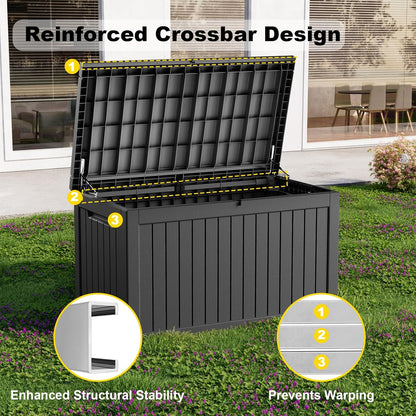230 Gallon Outdoor Deck Box,Storage Lockable Waterproof Patio Furniture,Garden Tools,Cushions,Pool