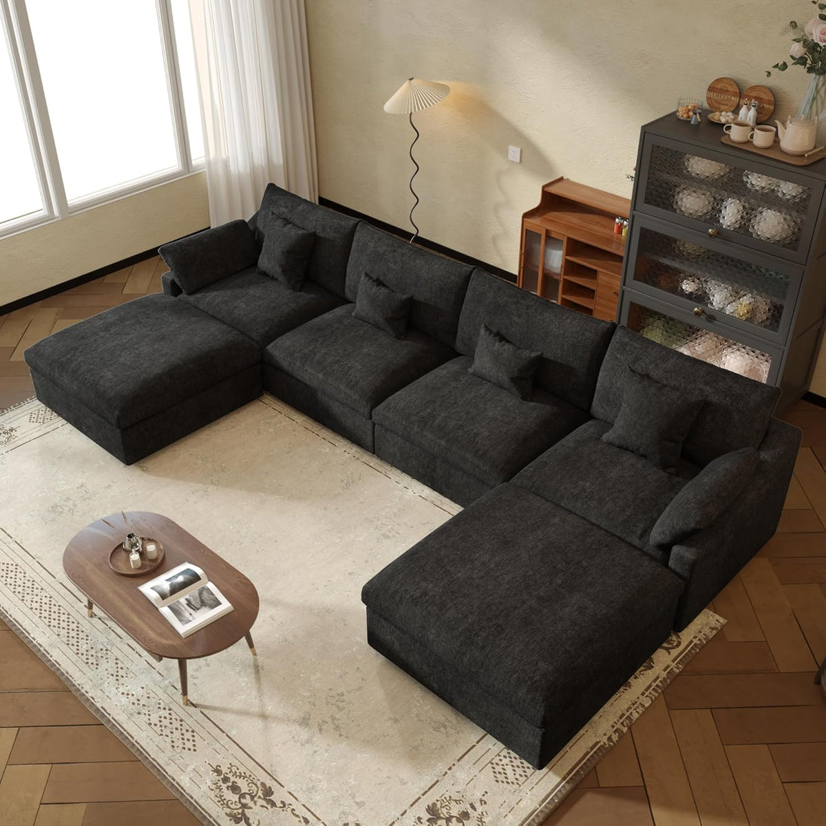 JACH U-Shaped Sectional Couches for Living Room, Cloud Sectional Couch with Deep Seat, 155.9"