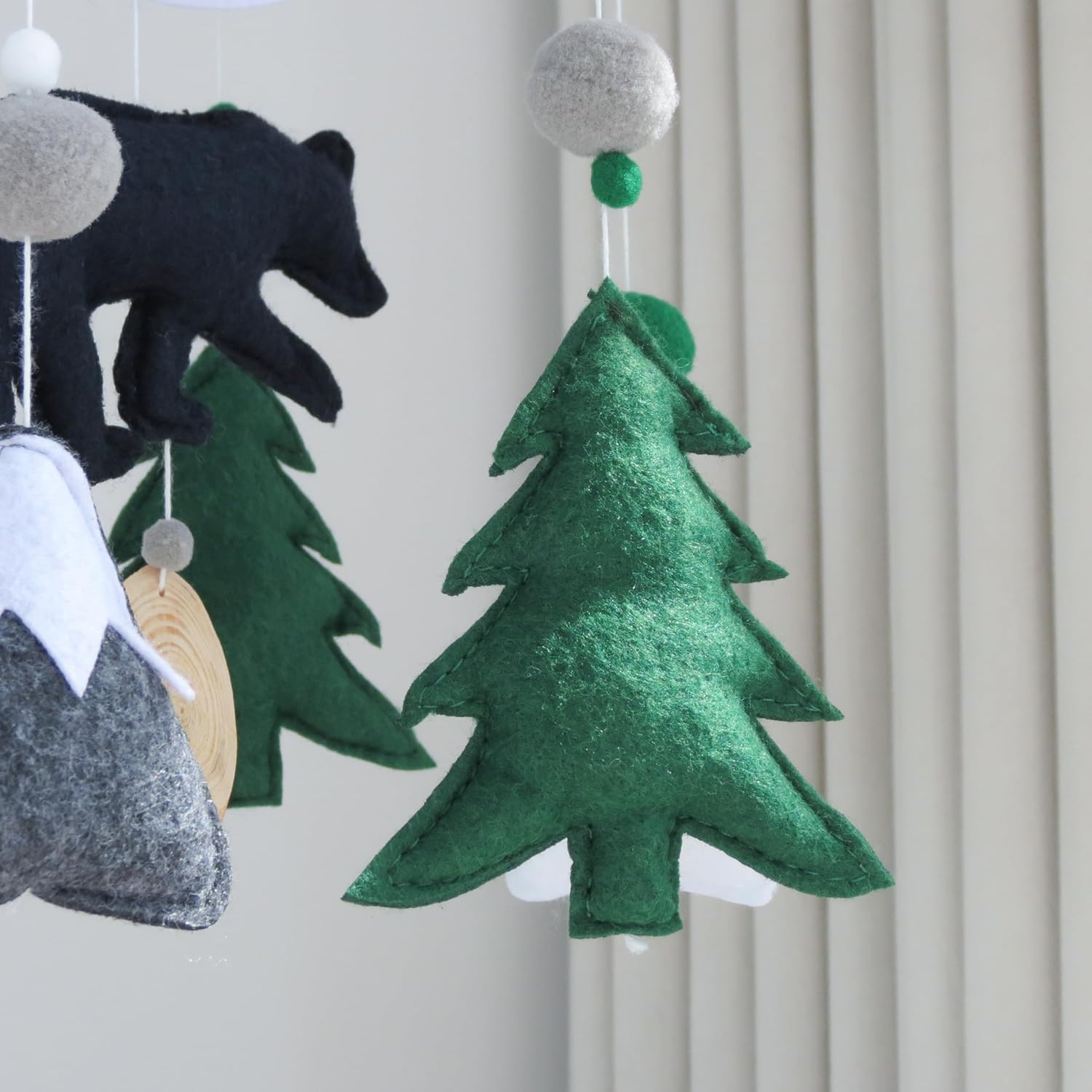 Woodland Mobile for Crib Bear Baby Mobile for Crib Woodland Crib Mobile for Boys Girls Forest Baby
