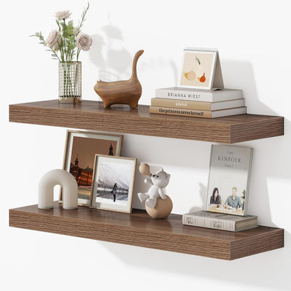 Dreamland 32 Inches Floating Shelves for Wall, 9.3" Deep Long Floating Shelves Set of 2, Large