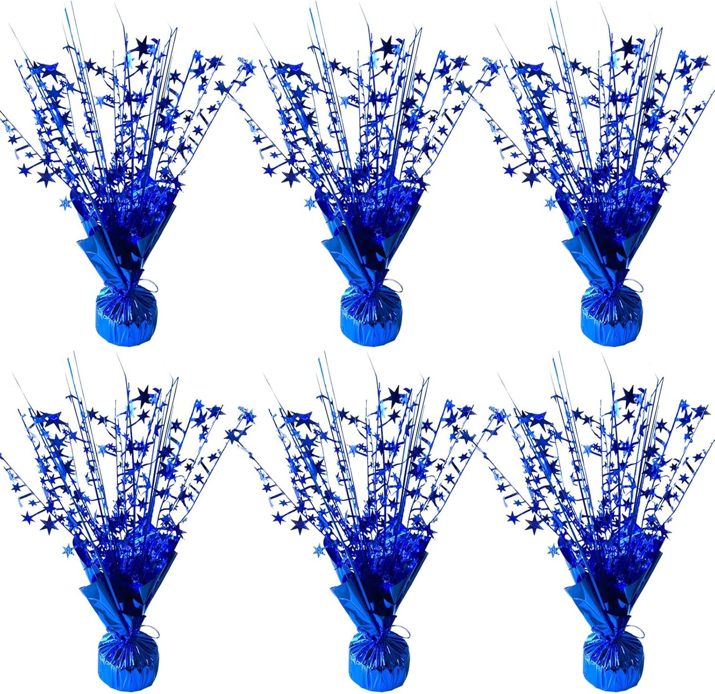 6 Pack Metallic Foil Spray Centerpiece Star Table Decoration Burst Table Centerpieces for Birthday