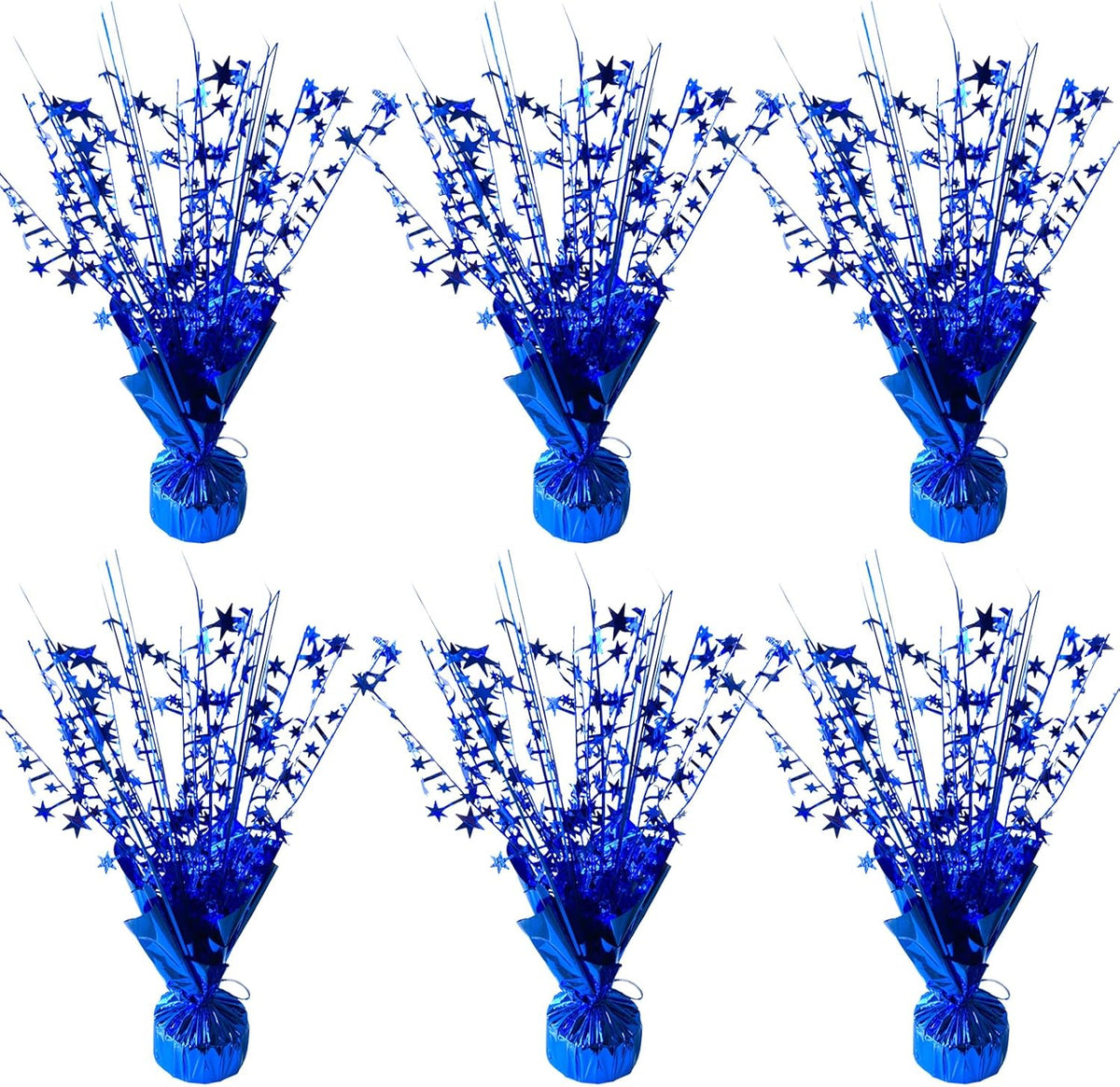 6 Pack Metallic Foil Spray Centerpiece Star Table Decoration Burst Table Centerpieces for Birthday