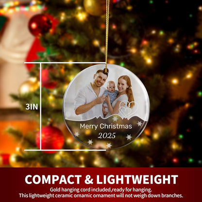Personalized Christmas Ornaments, Custom Photo & Text 2025 Christmas Tree Ornament, Ideal for Xmas