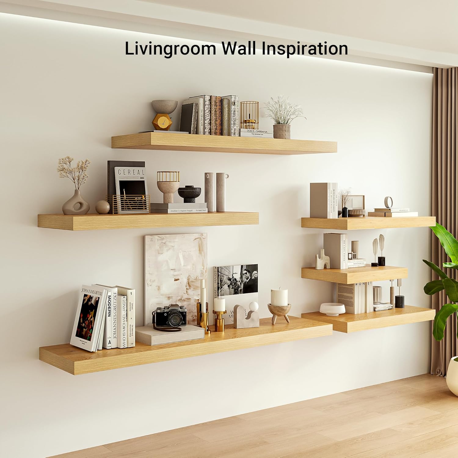 Heimlove 12" Deep Floating Shelves, 36 x 12 Inch Wall Mounted Long Floating Shelf with Invisible