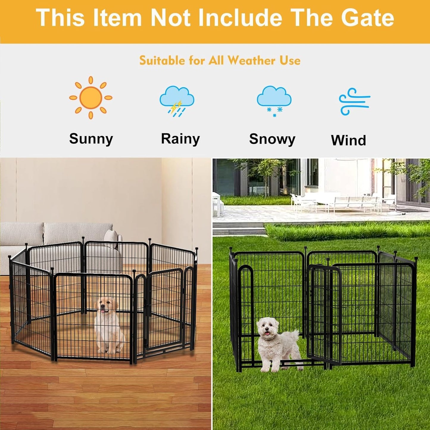 Garden Fence 40 Inch 14 Panels Without Gate, Total 31 Ft(L) Garden Fence for Yard and Dog, Black