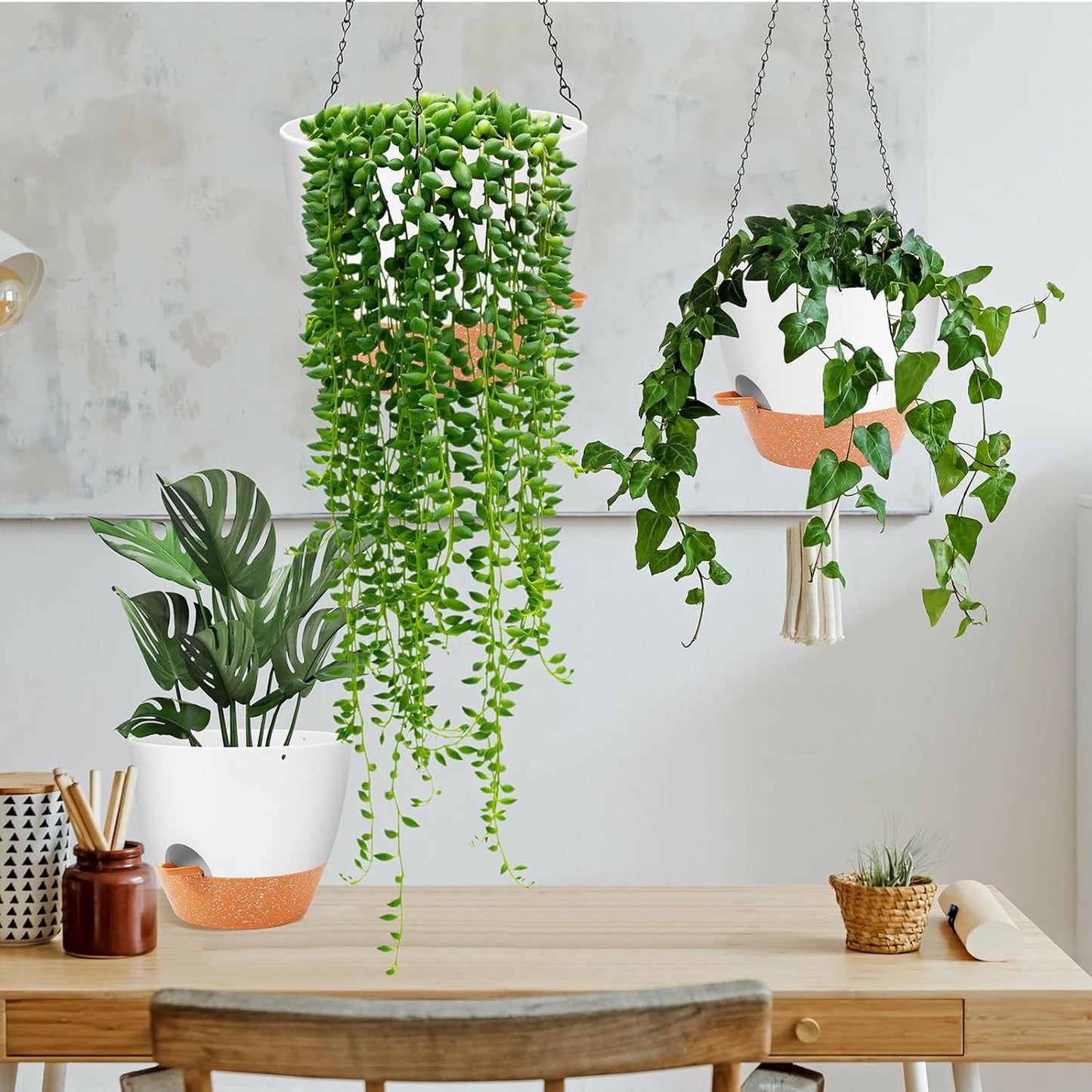 GARDIFE Hanging Planter, 10 inch Hanging planters for Indoor. Outdoor Plants, Self Watering Plant