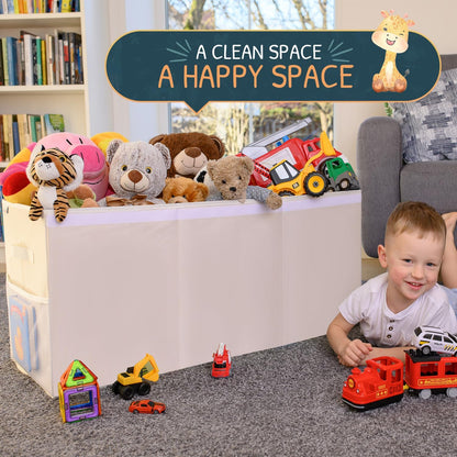 Extra Large Toy Storage Organizer with Lid - Sturdy, Collapsible Toy Chest Storage Box Design