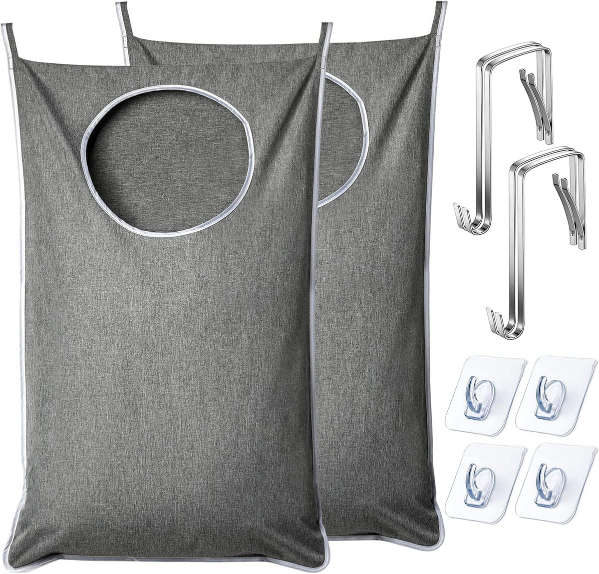 XL Hanging Laundry Hamper, Extra Large Tear-resistance Door Hamper with 2 Types Hooks for Dirty
