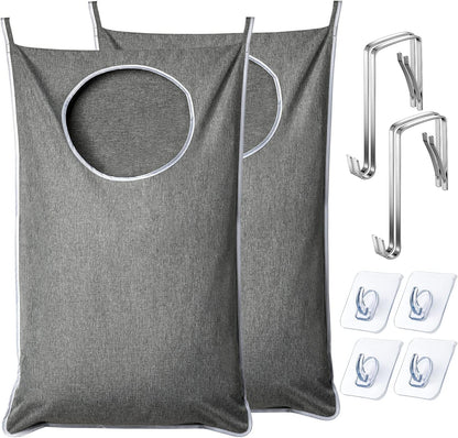 XL Hanging Laundry Hamper, Extra Large Tear-resistance Door Hamper with 2 Types Hooks for Dirty