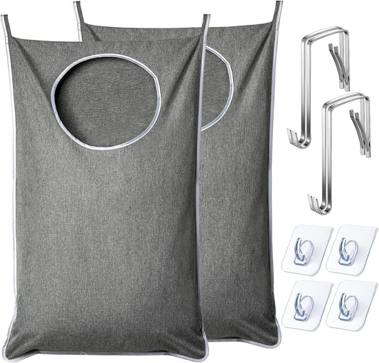 XL Hanging Laundry Hamper, Extra Large Tear-resistance Door Hamper with 2 Types Hooks for Dirty