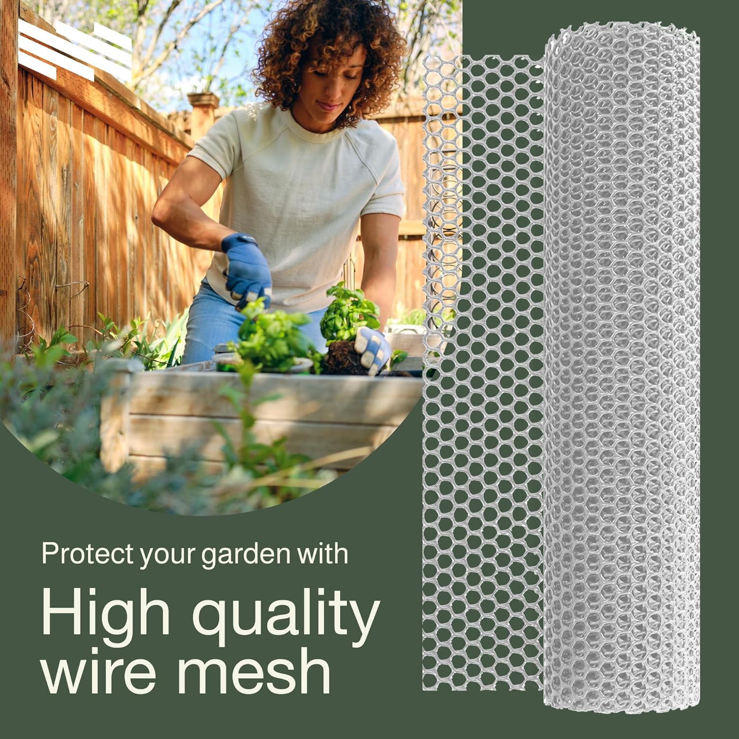 MaPorch Plastic Wire Mesh Fence - White, 15.71" x 10 ft - Plastic Chicken Wire Fencing for Dogs