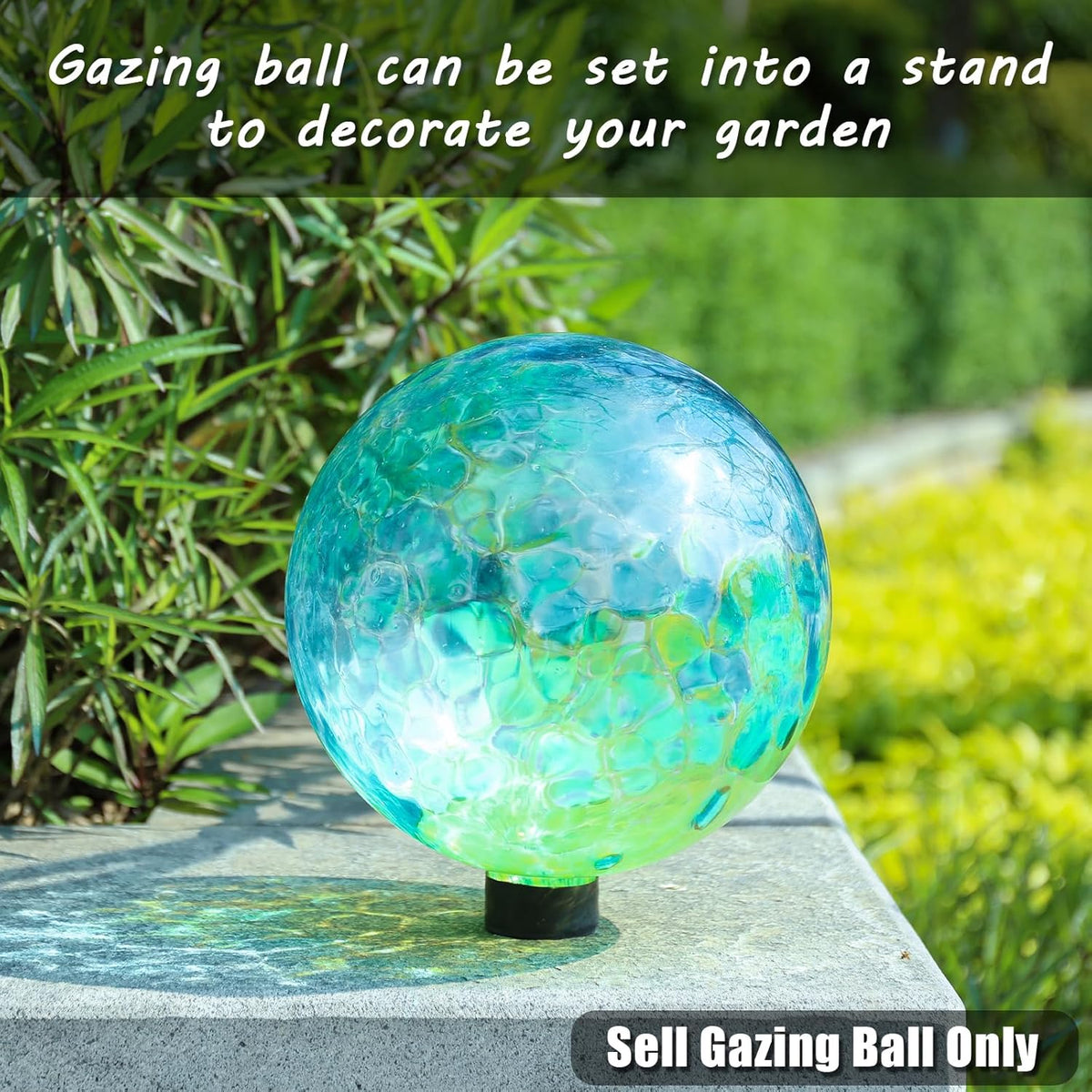 VCUTEKA Gazing Ball, Glass Gazing Balls Sphere for Garden Lawn Outdoor Ornament Yard Decorative