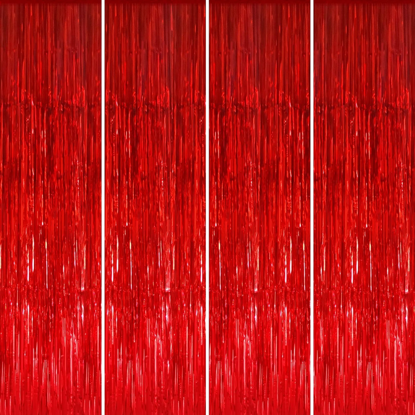 GOER 3.2 ft x 8.2 ft Metallic Tinsel Foil Fringe Curtains Party Photo Backdrop Party Streamers for