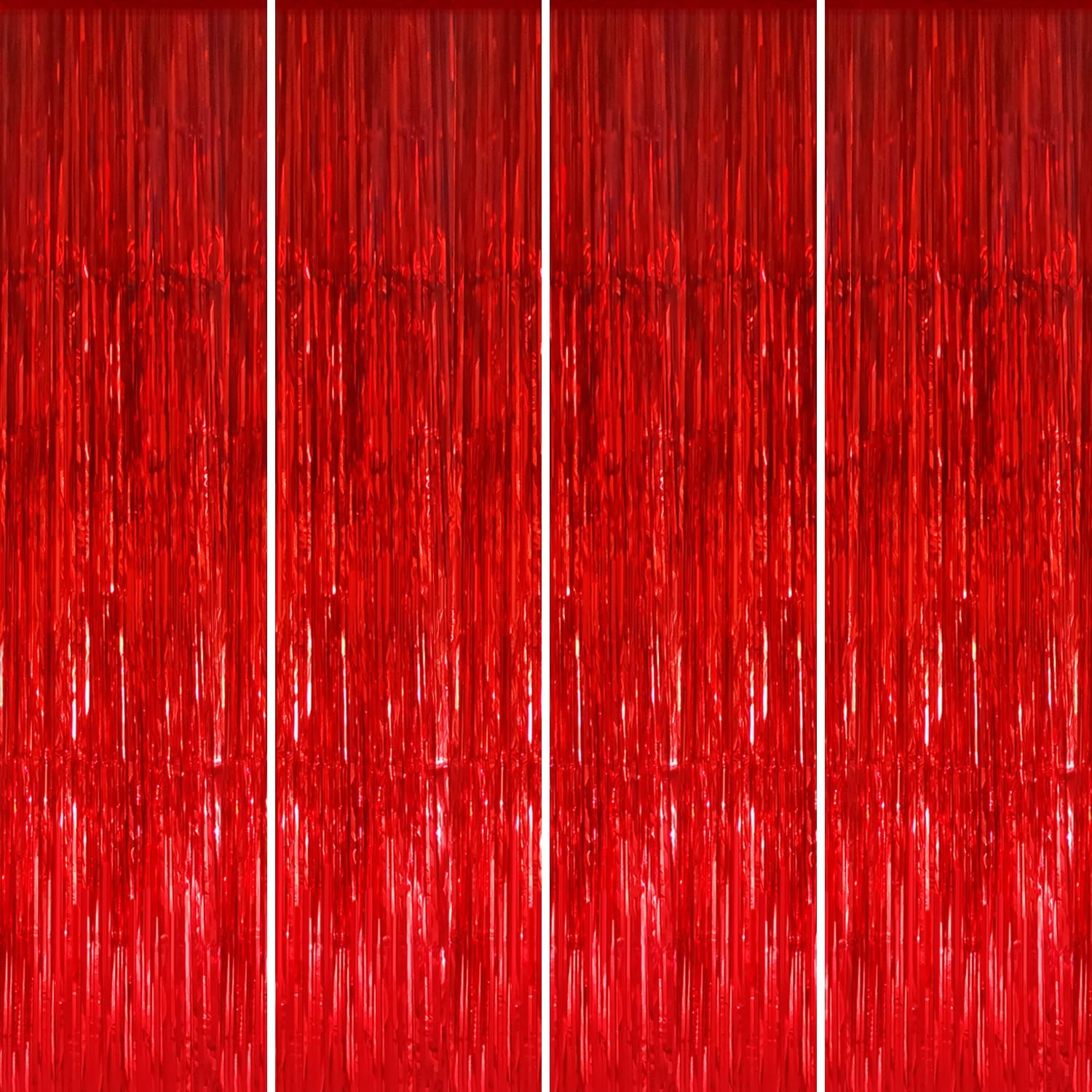 GOER 3.2 ft x 8.2 ft Metallic Tinsel Foil Fringe Curtains Party Photo Backdrop Party Streamers for