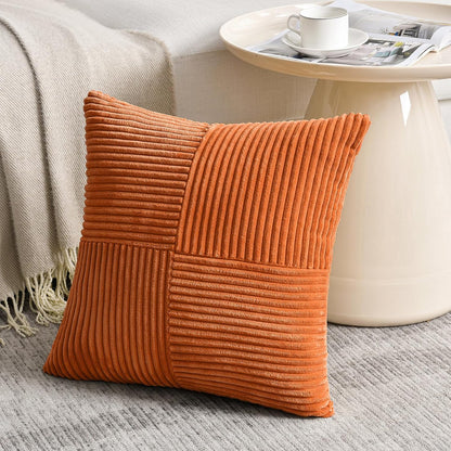 Fancy Homi 2 Packs Burnt Orange Decorative Throw Pillow Covers 22x22 Inch for Living Room Couch