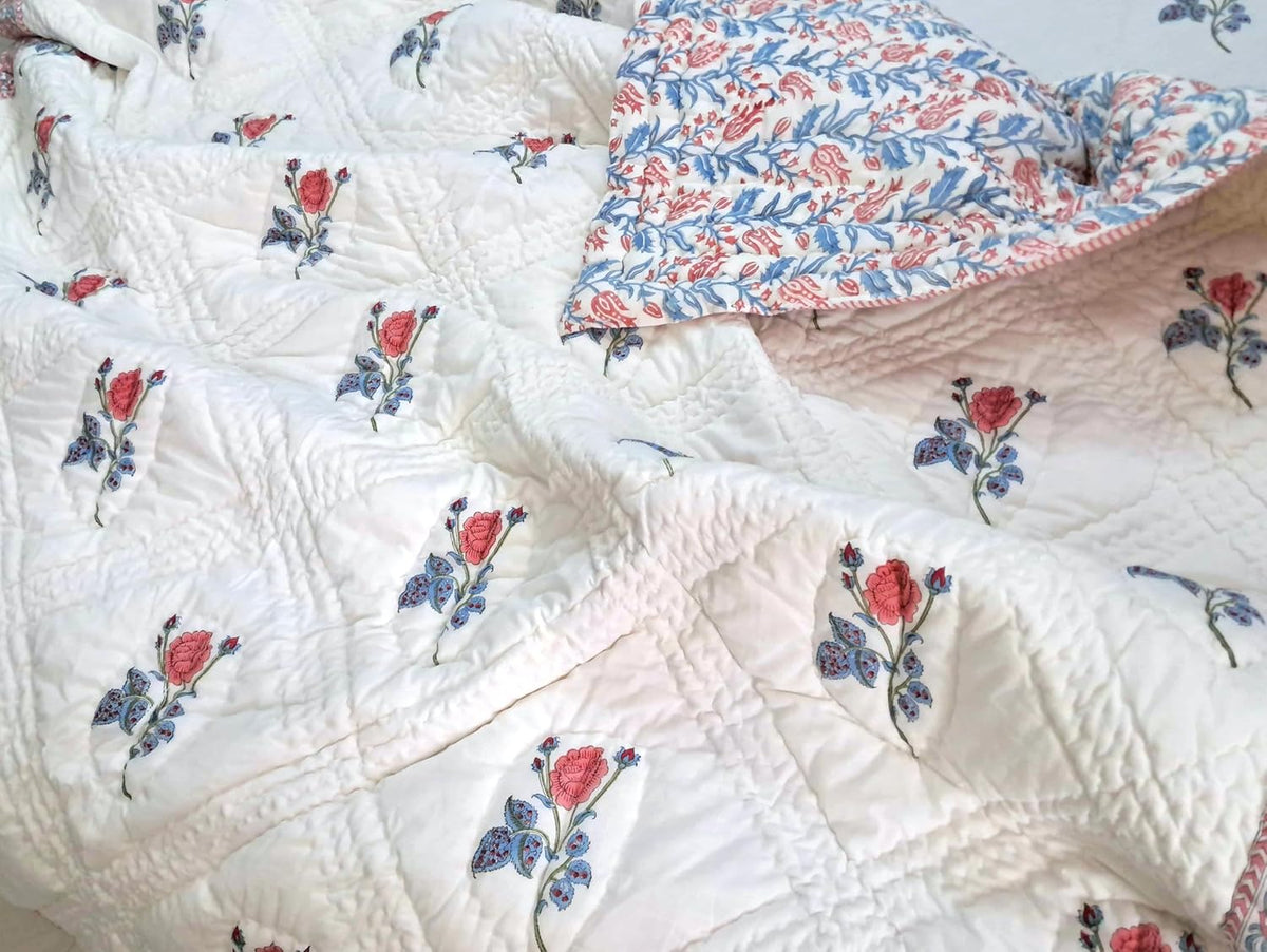 Rose Pink Baby Blanket – Soft Lightweight Cotton Quilt for Babies & Toddlers – 60x40 Inches