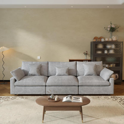 JACH Sectional Couches for Living Room, 3 Seater Cloud Sectional Couch with Deep Seat, Down Filled