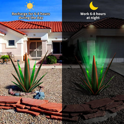 Large Tequila Rustic Sculpture, Rustic Metal Agave Plants for Outdoor Patio Yard, Home Decor Hand