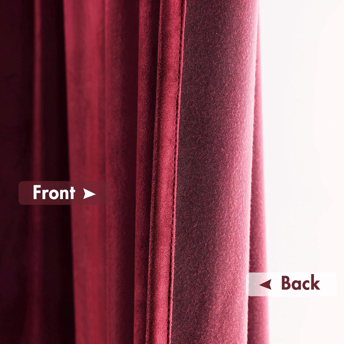 MIULEE Burgundy Velvet Curtains Thermal Insulated Blackout Curtain Christmas Drapes for Bedroom