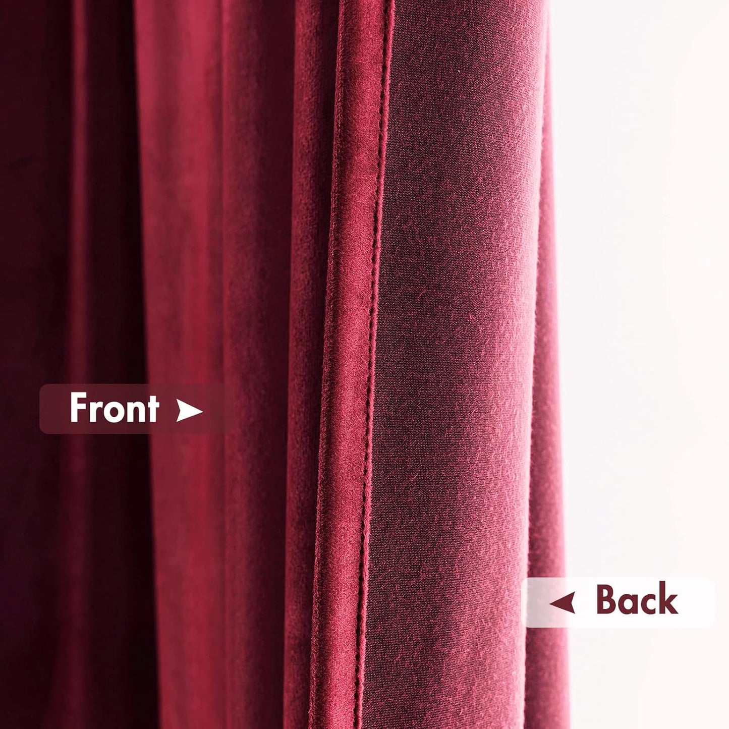 MIULEE Burgundy Velvet Curtains Thermal Insulated Blackout Curtain Christmas Drapes for Bedroom