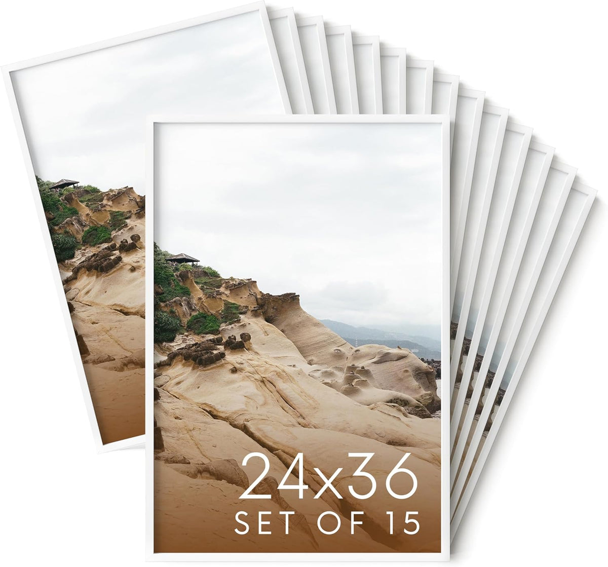 HAUS AND HUES 24x36 White Metal Picture Frames - Features Premium Aluminum, Vertical & Horizontal
