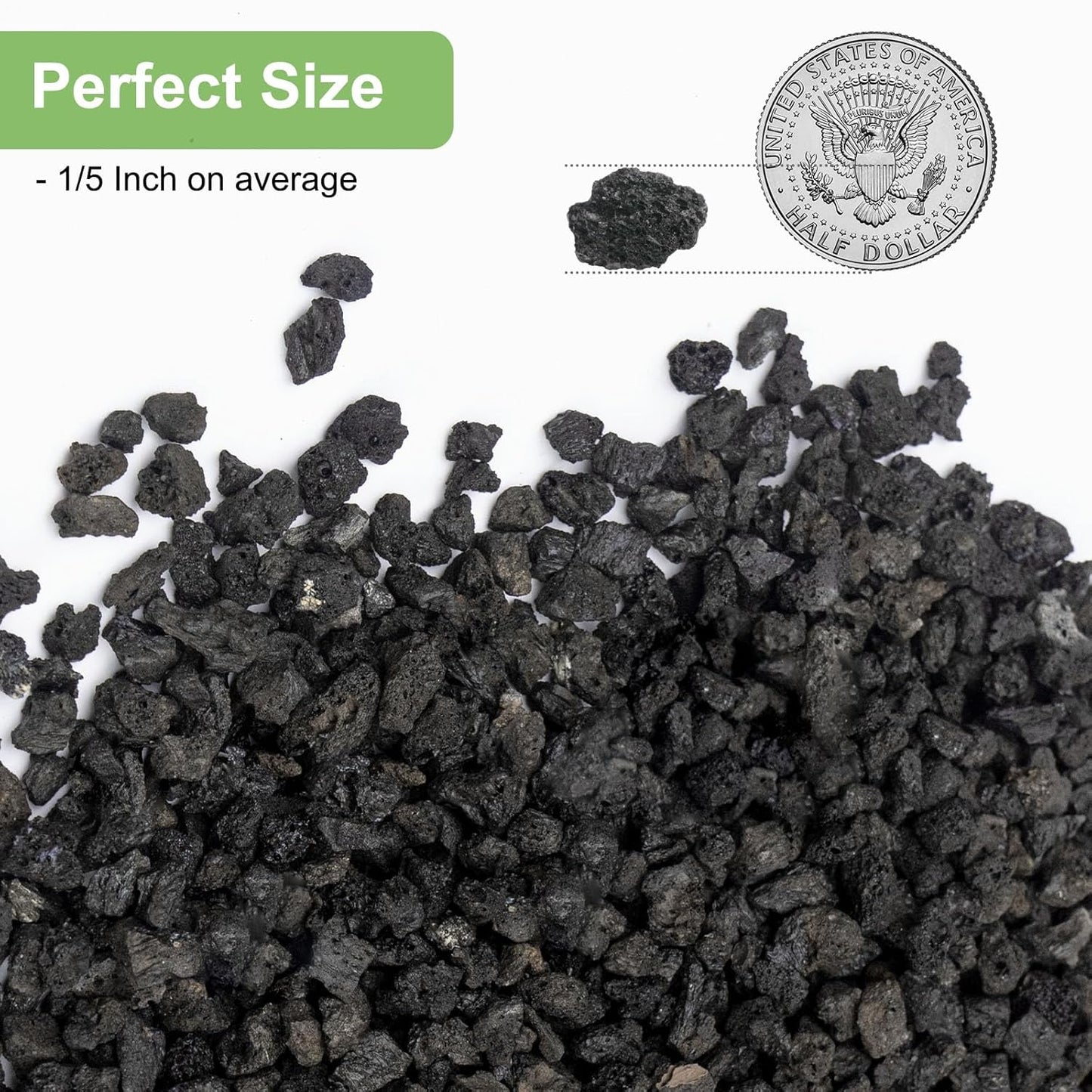 2.5lbs Lava Rocks for Plants, 1/5 Inch Black Gravel for Succulent, Cactus, Bonsai Tree, Pure