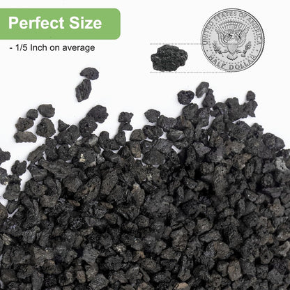 2.5lbs Lava Rocks for Plants, 1/5 Inch Black Gravel for Succulent, Cactus, Bonsai Tree, Pure