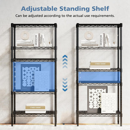 DUMOS 5-Tier Metal Storage Shelves, Wire Shelving, Storage Rack, 23.2" W