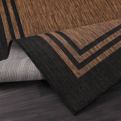 Bordered Outdoor Rug 6x9 Washable Outside Carpet for Indoor Patio Porch Waterproof Easy Cleaning