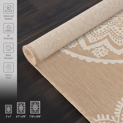 CAMILSON Outdoor Rug 8x10 Modern Area Rugs for Indoor and Outdoor Patios and Porches - Waterproof