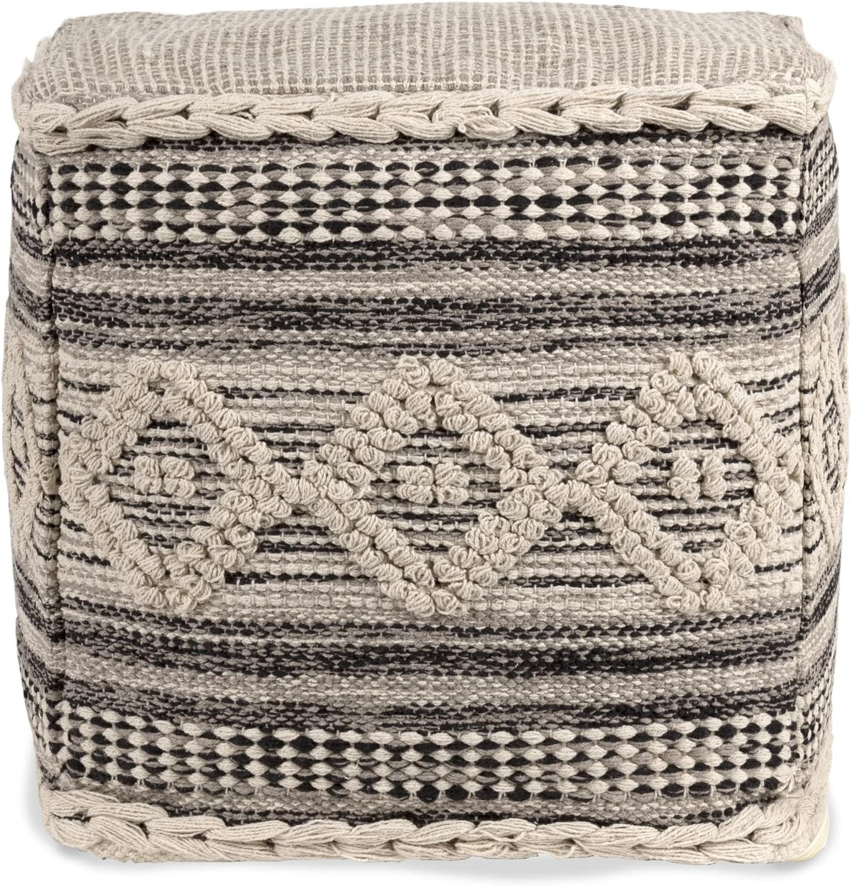 REDEARTH · Tufted Pouf Ottoman with Filler Textured Storage Cube Bean Bag Pouffe Footrest for