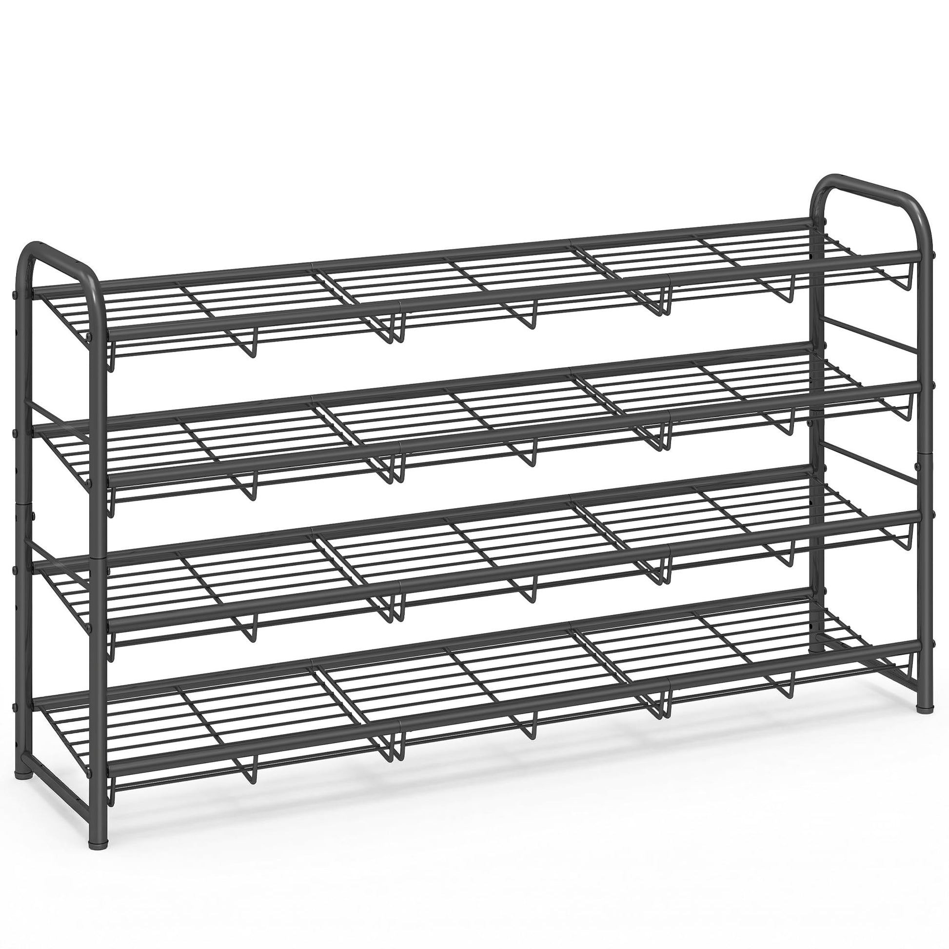 SONGMICS 4-Tier Long Stackable Metal Shoe Rack, Holds Up to 20 Pairs