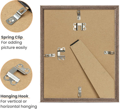 upsimples 8x10 Picture Frame, Natural Solid Wooden Picture Frames, Display 5x7 with Mat or 8 x 10