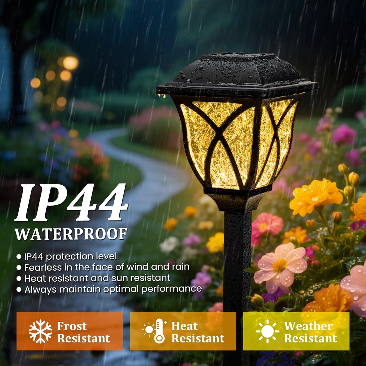 GIGALUMI Solar Lights Outdoor Waterproof, 8 Pack LED Solar Garden Lights, Outdoor Decorations