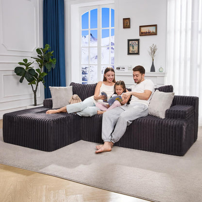 Hobestluk 96“ Modular Sectional Sofa Couches L-Shape Couch 3 Seat Modular Sofa Memory Foam