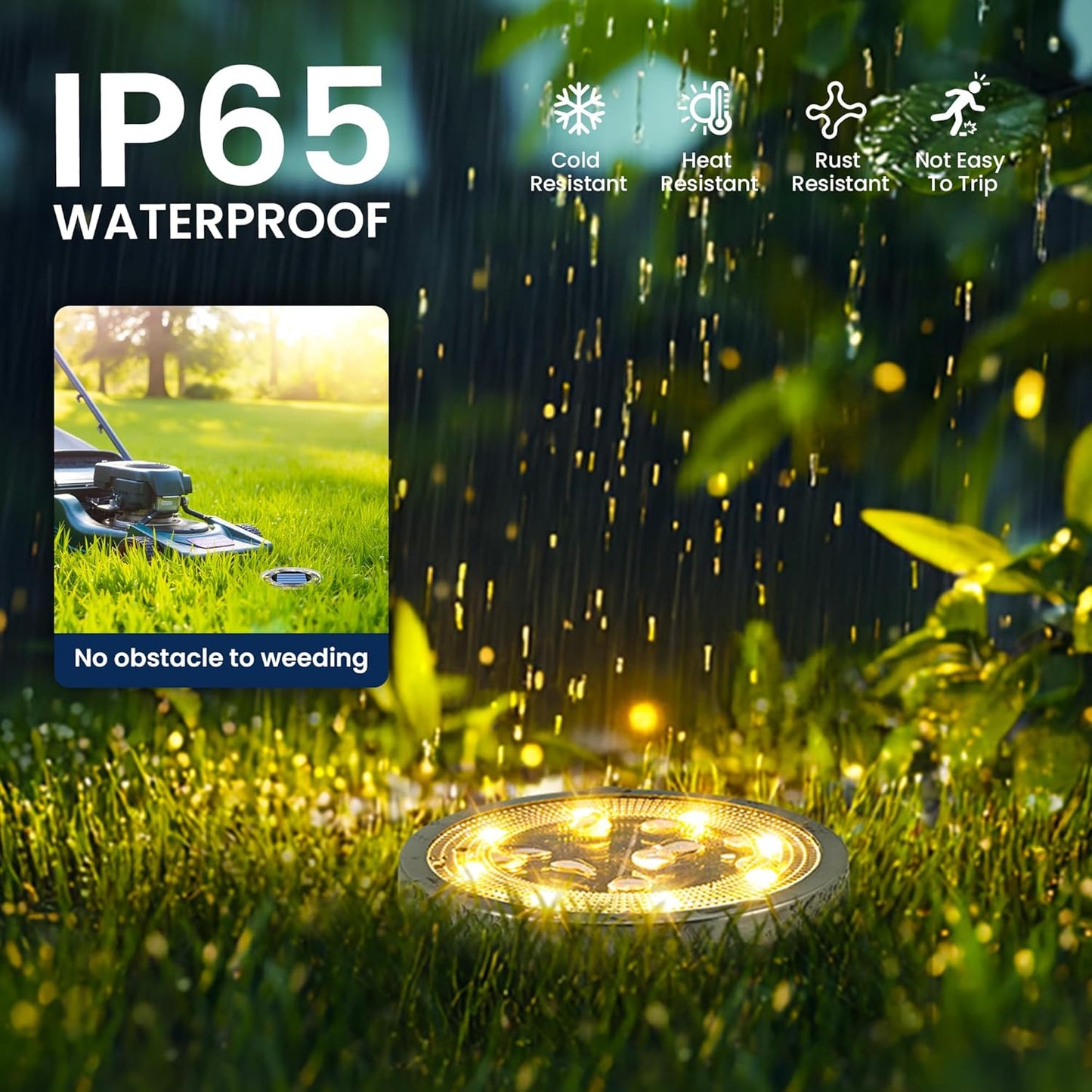 SOLPEX 10 Pack Solar Ground Lights Outdoor Waterproof, Solar Powered Pathway Lights, Landscape