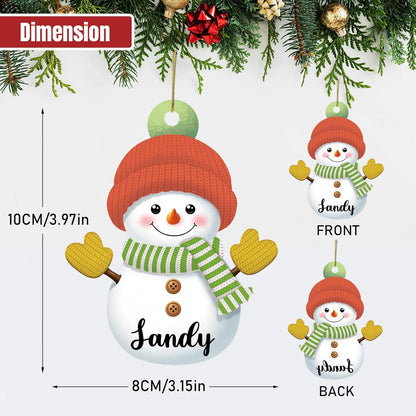 7PCS Personalized Christmas Ornament 2025, Custom Snowman Family Ornament with Name Photo Acrylic