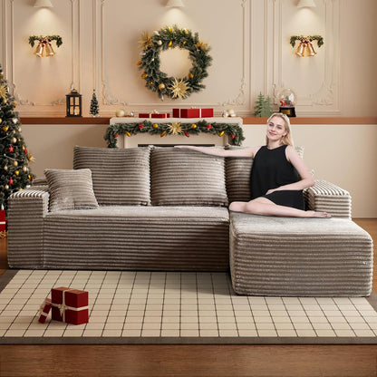 HYJT H&K Modular Sectional Sofa Cloud Couch, 107" Comfy L Shaped Sectional Couches for Living Room