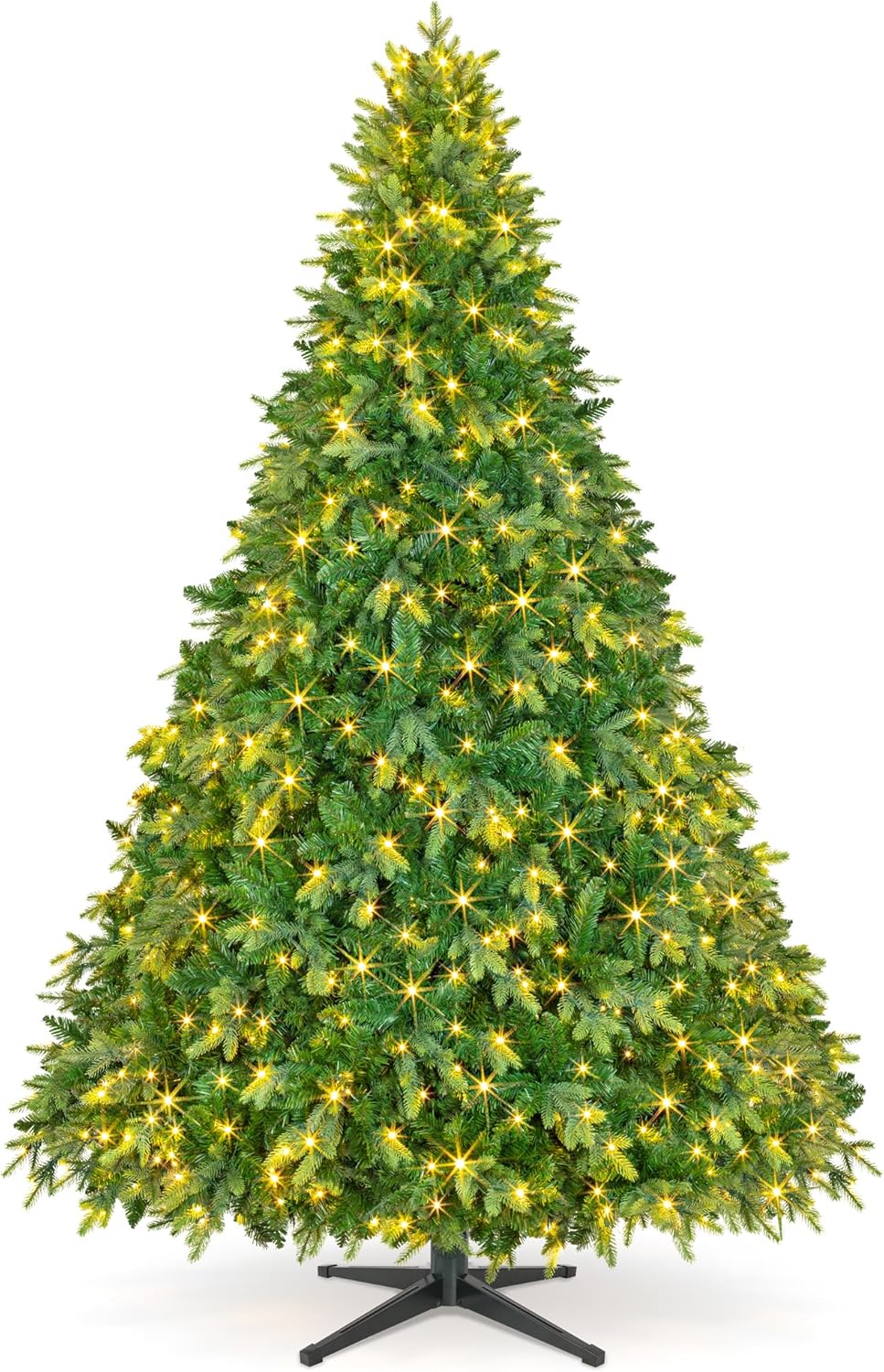 9FT Pre-Lit Christmas Tree with Remote Control, Multi-Color LED Lights, Musical Rotating Christmas