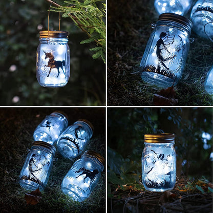 8 Pack Fairy Star Firefly Jar Lids Lights,Solar Fairy String Lids Lights（No Jars）,Waterproof
