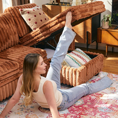 Belffin Oversized Sofa Bed Modular Sectional Sleeper Sofa with Pull Out Bed L Shaped Couch with