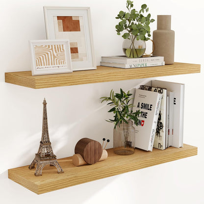 40 Inch Floating Shelvese, 40" W x 9" D Floating Shelf Set of 2, Farmhouse Wood Wall Shelves for