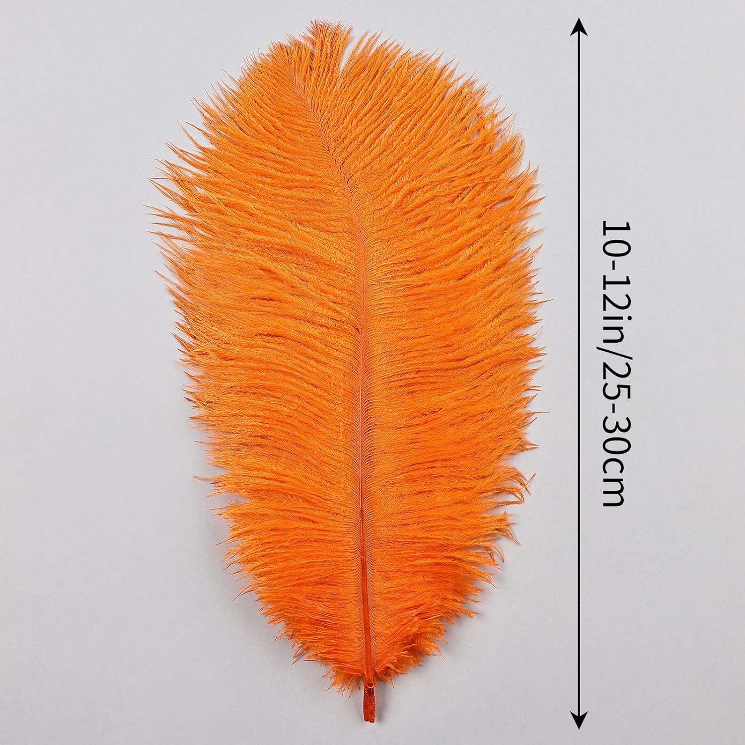 THARAHT Orange Ostrich Feathers 12pcs Natural Bulk 10-12Inch 25cm-30cm for Crafts Wedding Party